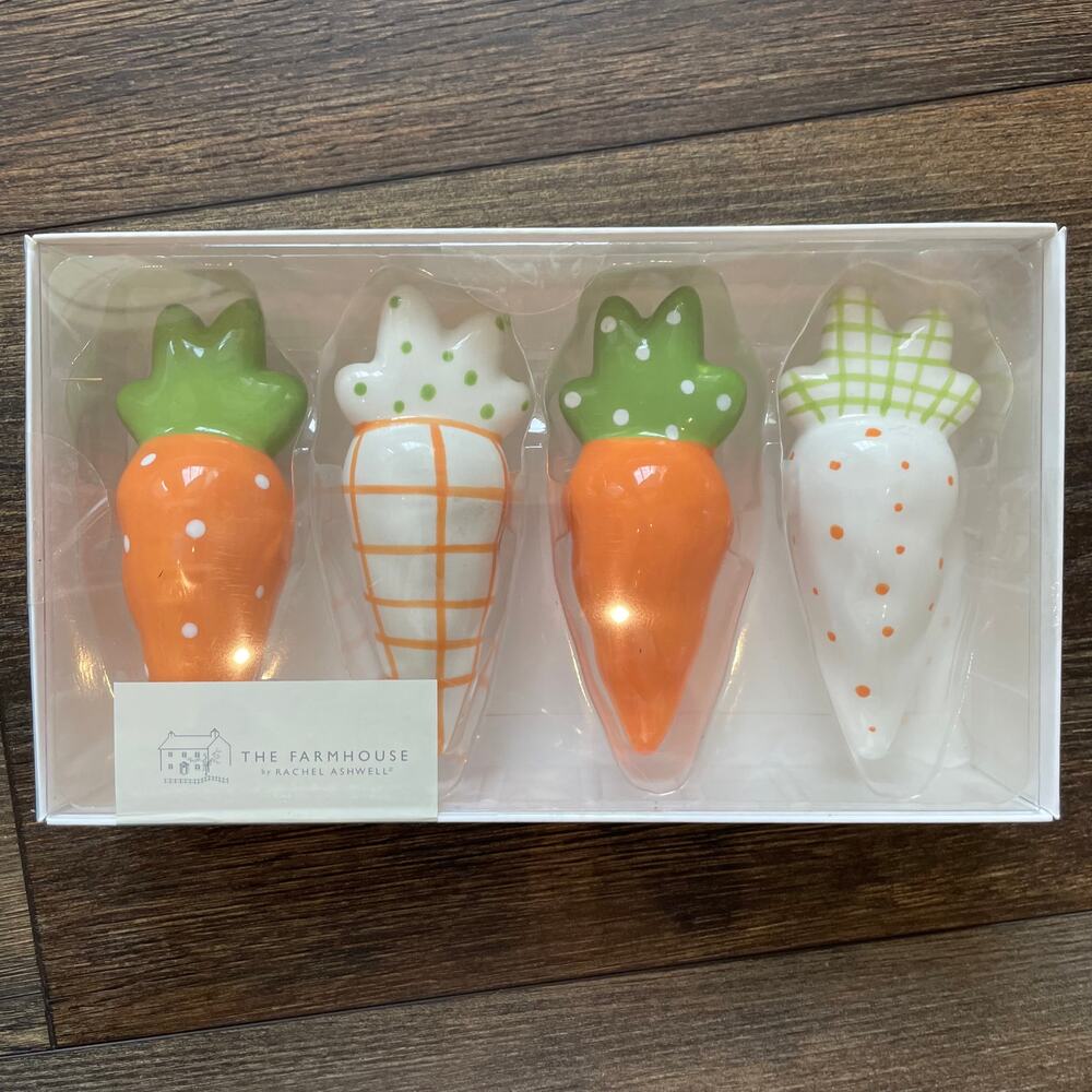 Farmhouse By Rachel Ashley Easter Ceramic 🥕🥕Carrots 🥕 🥕Set Of 4 NEW